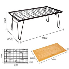 AOTU YT1001 Portable Bamboo Folding Desk with Mesh Surface and Storage Bag