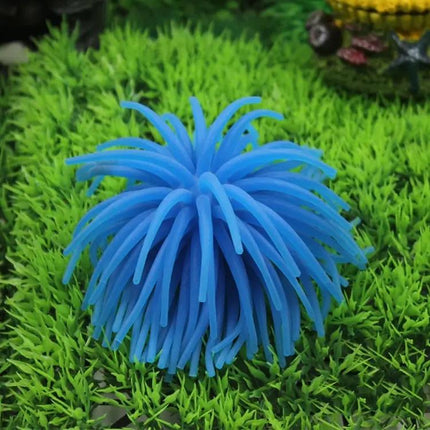 TPR Sea Urchin Aquarium Decor, 7 cm Ball, Small For Freshwater Tanks | Syndmart