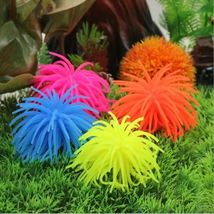 TPR Sea Urchin Aquarium Decor, 7 cm Ball, Small For Freshwater Tanks | Syndmart
