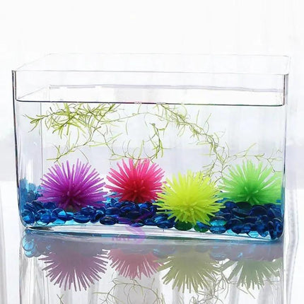 TPR Sea Urchin Aquarium Decor, 7 cm Ball, Small For Freshwater Tanks | Syndmart