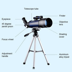 High Definition 16x/66x70 Astronomical Telescope with Tripod, Phone Clip, and Moon Filter - WR852-3