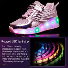 Zapatillas de patinaje sobre ruedas con LED y función dual K03 con diseño de malla, talla 34