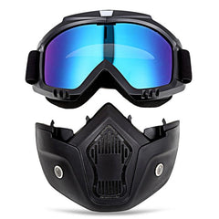 Casque de moto tout-terrain Masque Lunettes de protection coupe-vent détachables