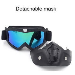 Casque de moto tout-terrain Masque Lunettes de protection coupe-vent détachables