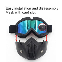 Casque de moto tout-terrain Masque Lunettes de protection coupe-vent détachables