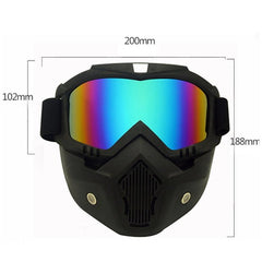 Casque de moto tout-terrain Masque Lunettes de protection coupe-vent détachables