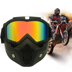 Casque de moto tout-terrain Masque Lunettes de protection coupe-vent détachables