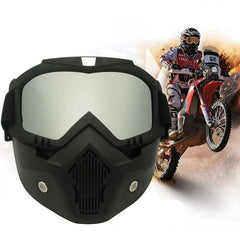 Casque de moto tout-terrain Masque Lunettes de protection coupe-vent détachables