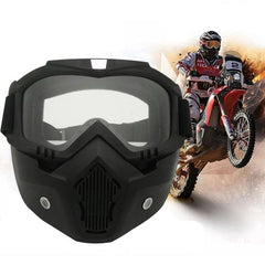 Casque de moto tout-terrain Masque Lunettes de protection coupe-vent détachables