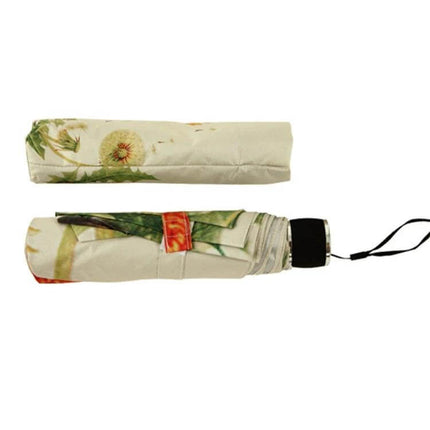 Cat Pattern Folding Umbrella for Sun and Rain Protection – compact floral cat-patterned folding umbrella with UPF 40+ silver coating, sleeve included
