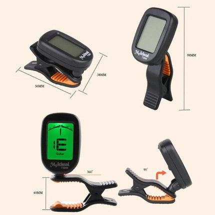 Handy Clip-On Tuner for Daily Music Practice and Travel - compact clip-on chromatic tuner for guitar violin ukulele with rotating display