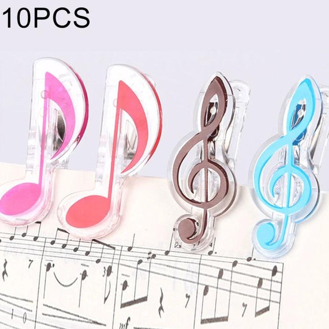 Set of Music Note Shaped Book Clips for Daily Reading — colorful treble clef page clips securing sheet music and books