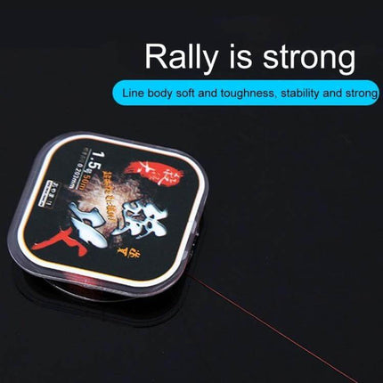 Imported Raw Silk Nylon Fishing Line 50m For Long Casting coil spool showing thin red mono line and compact case for spinning and baitcasting