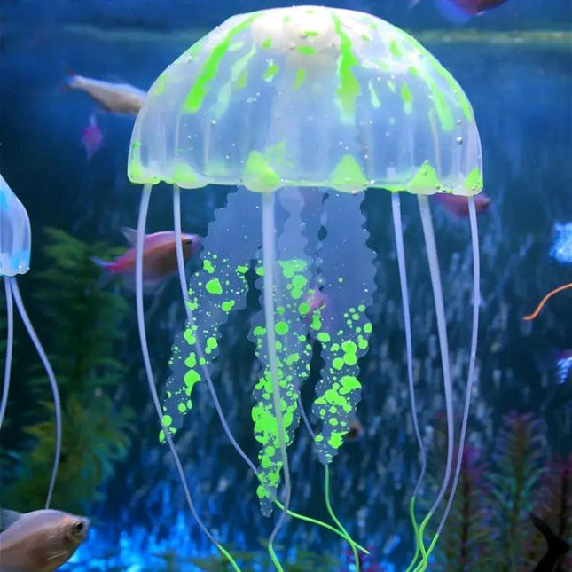 Aquarium Silicone Jellyfish Decoration For Tanks, 8x20 cm