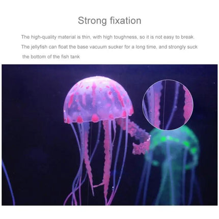 Aquarium Silicone Jellyfish Decoration For Tanks, 8x20 cm
