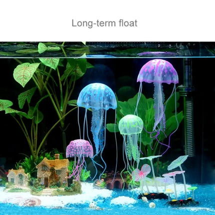 Aquarium Silicone Jellyfish Decoration For Tanks, 8x20 cm