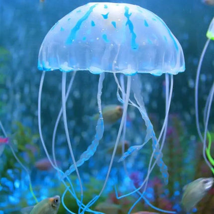 Aquarium Silicone Jellyfish Decoration For Tanks, 8x20 cm