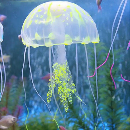 Aquarium Silicone Jellyfish Decoration For Tanks, 8x20 cm