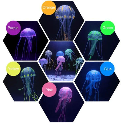 Aquarium Silicone Jellyfish Decoration For Tanks, 8x20 cm