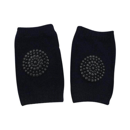 Baby Knee and Elbow Guard Pads for Crawling and Walking Grey - grey padded baby knee and elbow protectors with non-slip dots for crawling and first steps