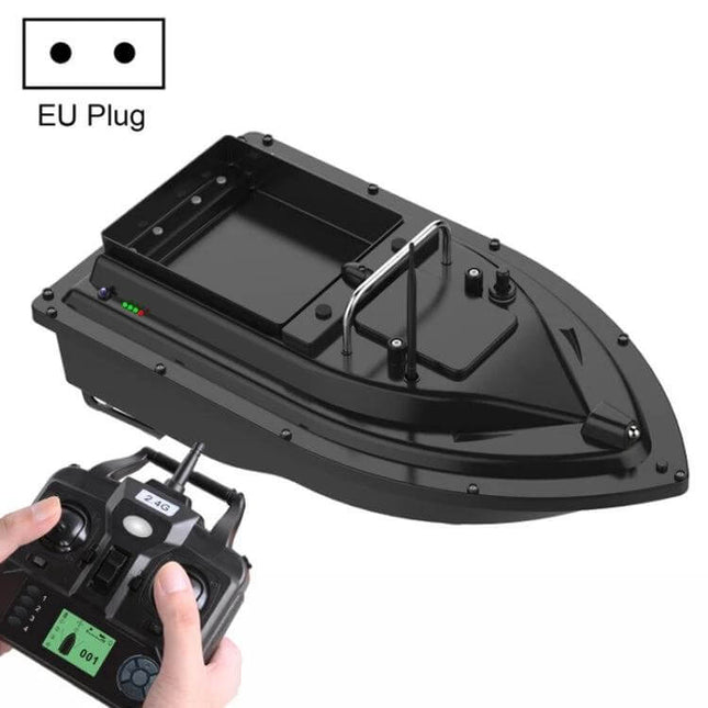 GPS RC Fishing Boat With Double Motors For Outdoor Use EU Plug black ABS hull with EU plug and remote control, dual-motor trolling boat