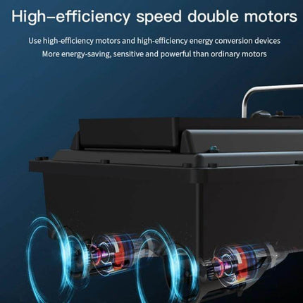 GPS RC Fishing Boat With Double Motors For Outdoor Use EU Plug showing double high-efficiency motors and ABS hull for trolling and waypoint GPS