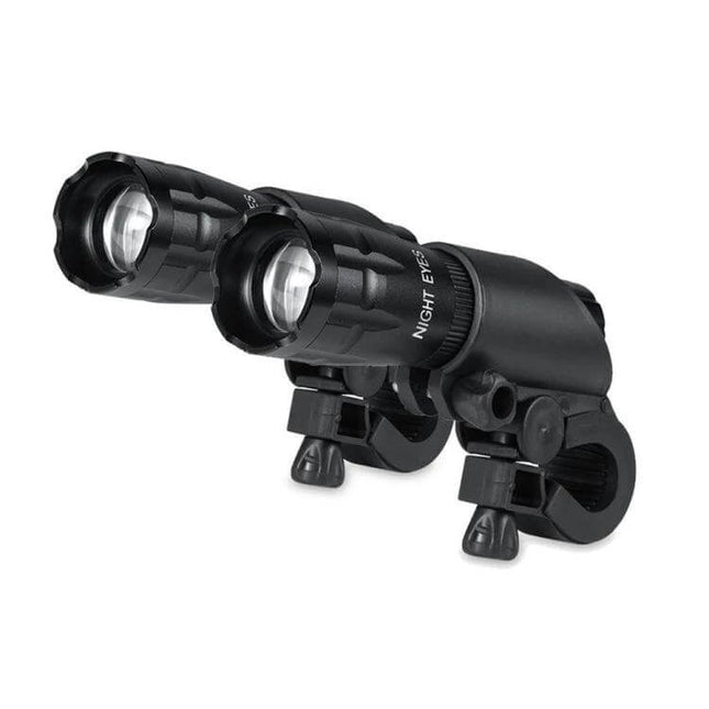 Mountain Bike Front And Rear Light Set Waterproof 2 Headlights And 2 Taillights compact black dual front headlights mounted on handlebar for night rides