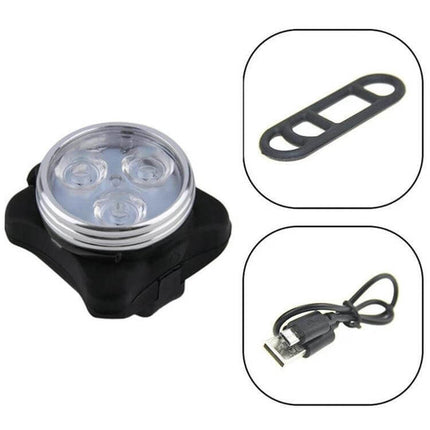 COB Bicycle Light USB Rechargeable Headlight and Taillight compact 1600 lumens kit with USB cable and mounting strap