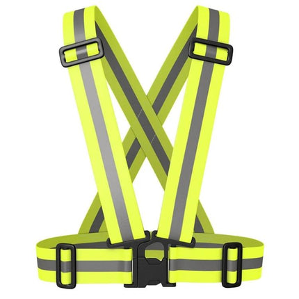 Reflective Neon Green Safety Vest for Night Running and Riding high-visibility adjustable reflective running and riding vest