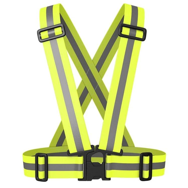 Reflective Neon Green Safety Vest for Night Running and Riding high-visibility adjustable reflective running and riding vest
