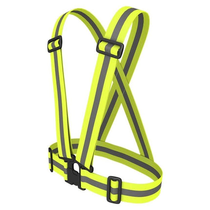 Reflective Neon Green Safety Vest for Night Running and Riding - High Visibility Adjustable Reflective Vest for Evening Running and Cycling