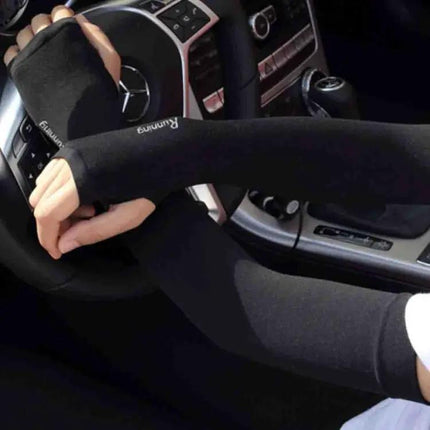Ice Silk UV Protection Sleeves with Open Fingers for Daily Outdoors