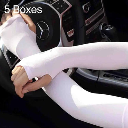 Ice Silk UV Protection Sleeves with Open Fingers for Daily Outdoors
