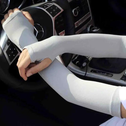 Ice Silk UV Protection Sleeves with Open Fingers for Daily Outdoors