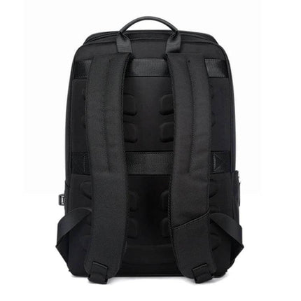 Bopai Waterproof Anti-Theft Large Capacity Shoulder Bag black rear view with padded back and shoulder straps, water-resistant anti-theft design