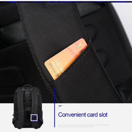 Bopai Waterproof Anti-Theft Large Capacity Shoulder Bag showing convenient card slot on padded strap, water-resistant polyester protection