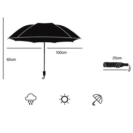 Foldable Black Waterproof Umbrella for Daily Outdoor Use | Syndmart