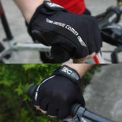 Guantes de ciclismo de medio dedo BaseCamp BC-204: licra ligera con palma antideslizante, talla XL