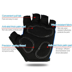 Guantes de ciclismo de medio dedo BaseCamp BC-204: licra ligera con palma antideslizante, talla XL