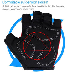 Guantes de ciclismo de medio dedo BaseCamp BC-204: licra ligera con palma antideslizante, talla XL