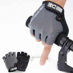 Guantes de ciclismo de medio dedo BaseCamp BC-204: licra ligera con palma antideslizante, talla XL