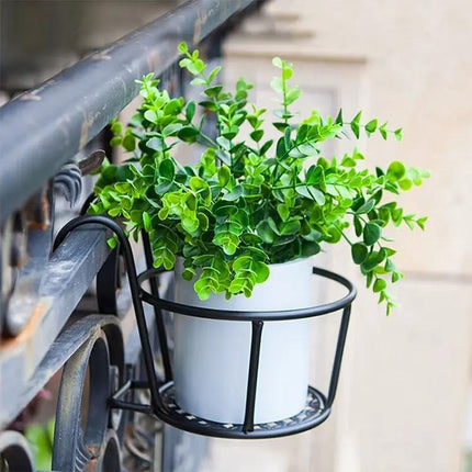 Iron Railing Plant Shelf For Hanging Flowerpots Indoors