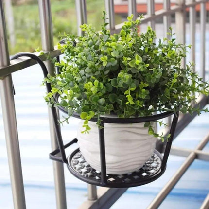 Iron Railing Plant Shelf For Hanging Flowerpots Indoors
