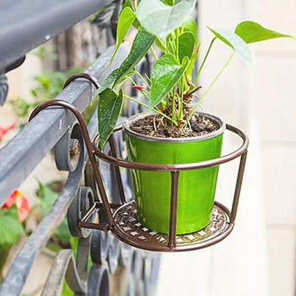 Iron Railing Plant Shelf For Hanging Flowerpots Indoors
