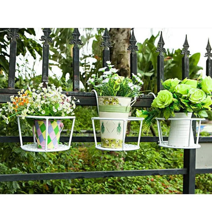 Iron Railing Plant Shelf For Hanging Flowerpots Indoors