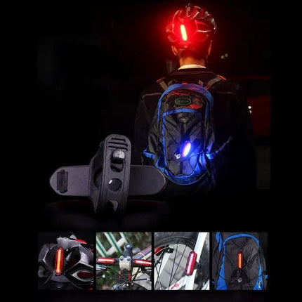 Bike Taillight for Night Riding USB Rechargeable Dual Color Red and Blue