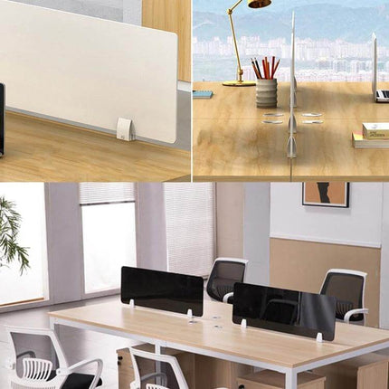 L Shape Aluminum Desk Screen Clip White For Office Desk white aluminum clip-on desk screen mounting solution for shared workstations