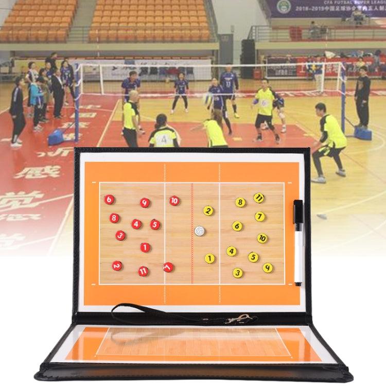 Magnetic Volleyball Coach Board with Pen & Training Set - PU Leather Case & PVC Surface