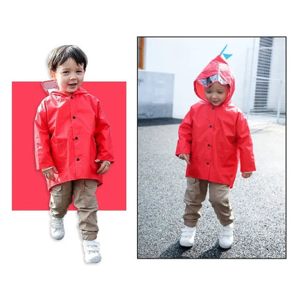 Children's Cartoon Dinosaur Fashion Raincoat, XXXL Size