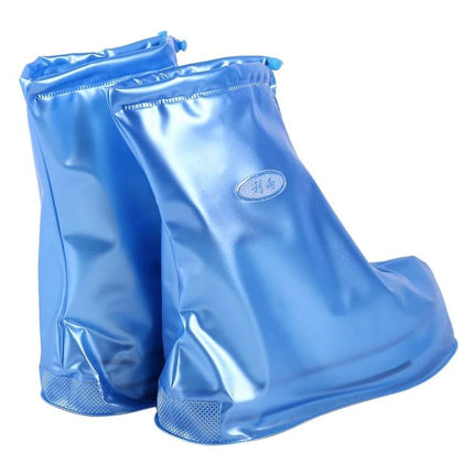 Waterproof Non-Slip PVC Shoe Cover for Everyday Outdoor Use, Size M - blue reusable rain and mud protection